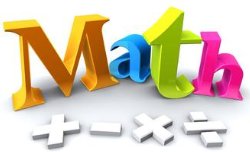 Colorful letters spelling math
